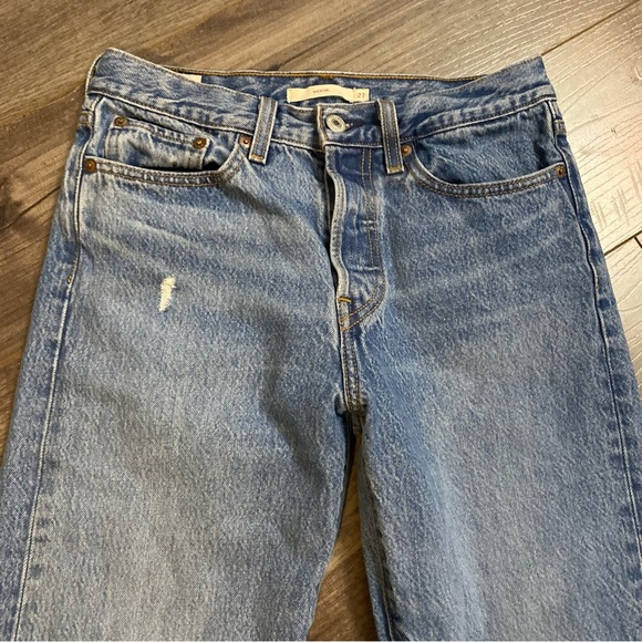 Levi’s wedgie fit jeans high rise tapered leg chewed hem size 27 - Picture 5 of 16